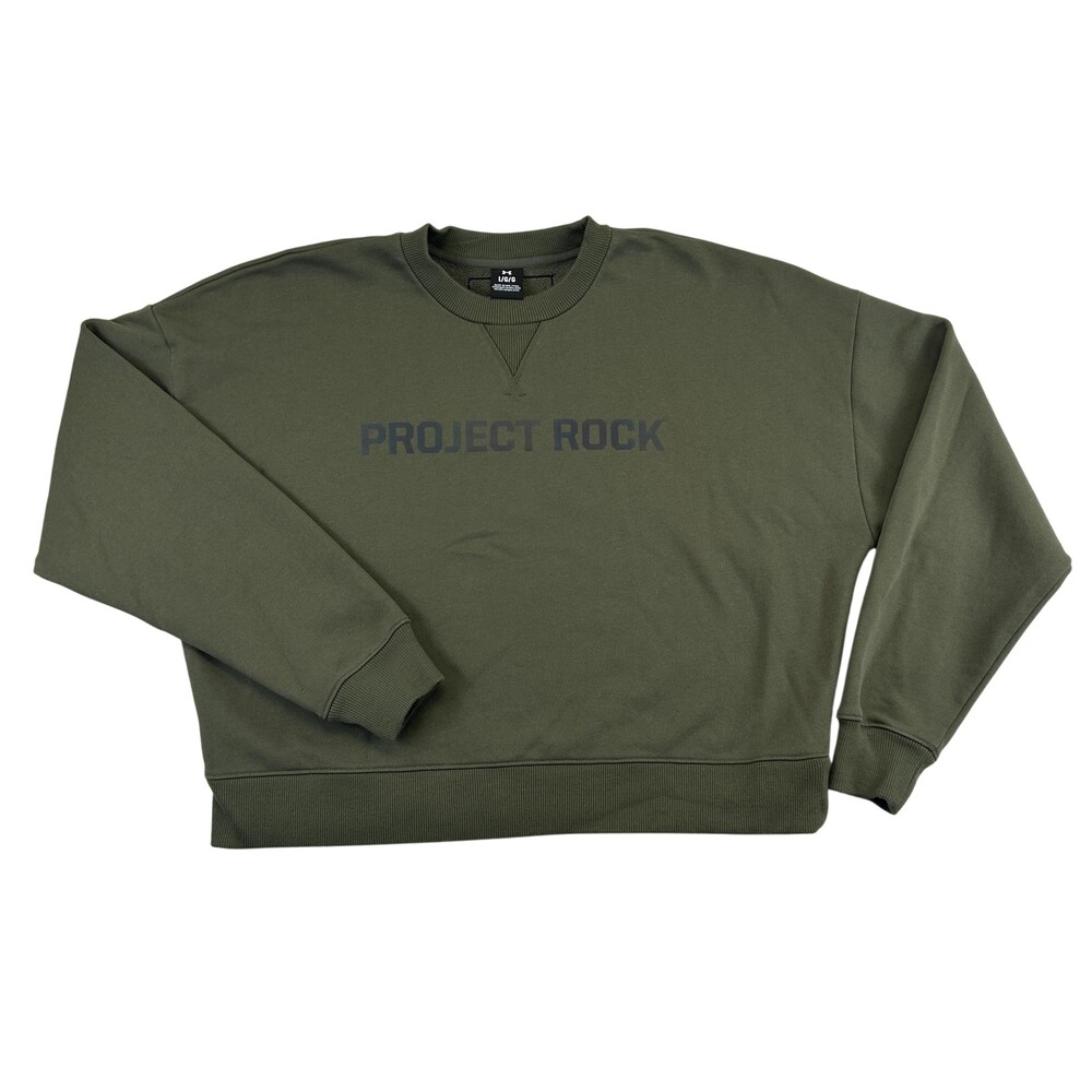Under Armour Project Rock Sweatshirt Womens Large Crewneck Pullover Cropped